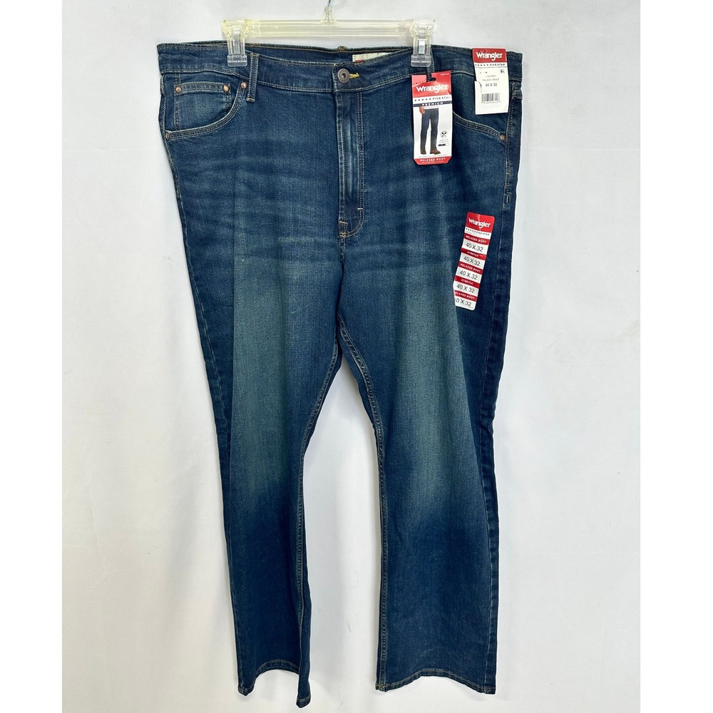 Wrangler Men's 40x32 Relaxed Bootcut Blue Five Star Premium Jeans Americana NWT